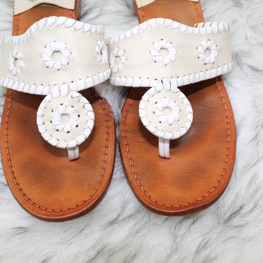 SOLD Jack Rogers Palm Beach Sandal in Cream White - Picture 8 of 8